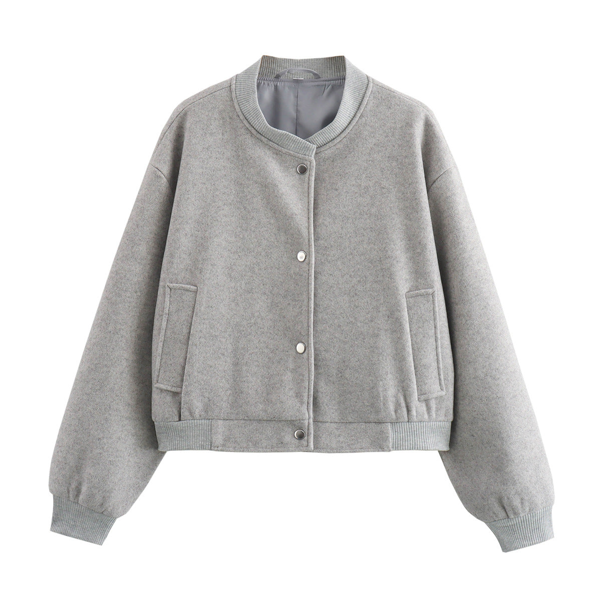 Men's Pilot Jacket Ribbed Cotton Stand-Up Collar