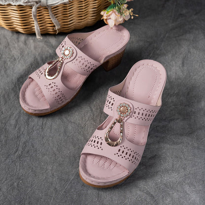 Comfortable Women's Sparkly Flat Sandals