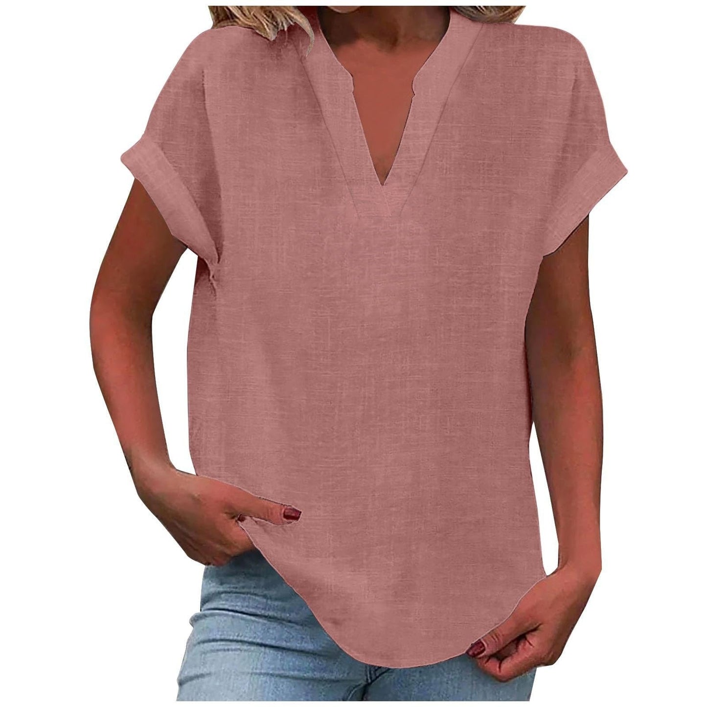 Casual V Neck Women's Blouse
