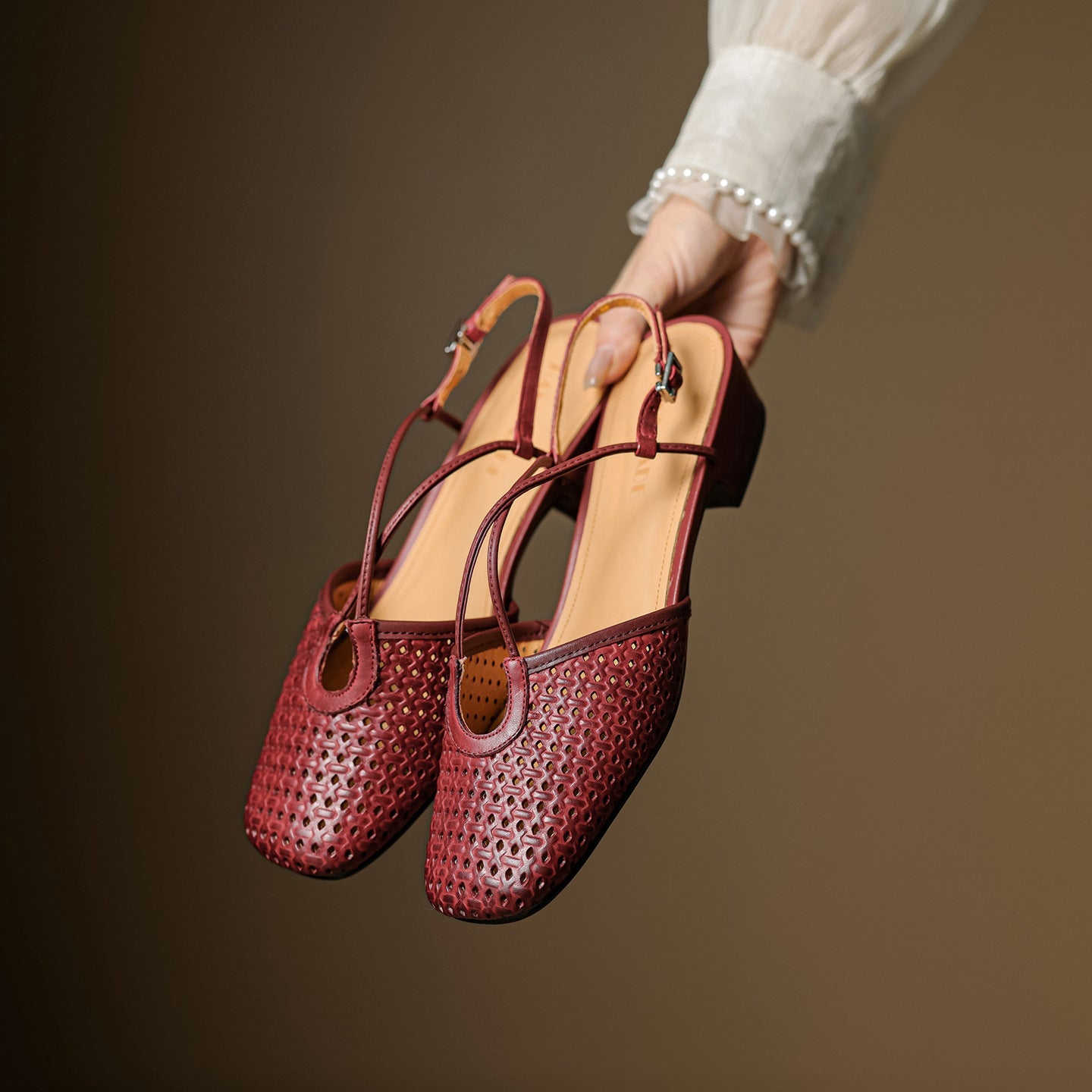Real Leather Classic Slingback Shoes