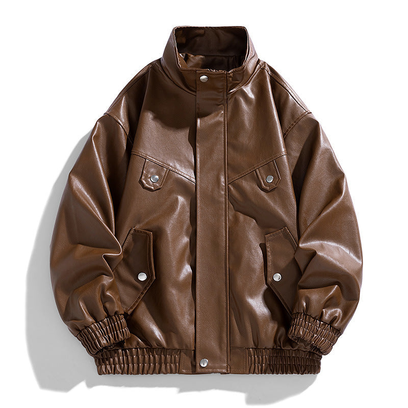 Leather Bomber Jacket - VibreMode