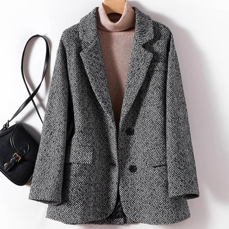 Women's Relaxed Fit Geometric Blazer Comfortable - VibreMode