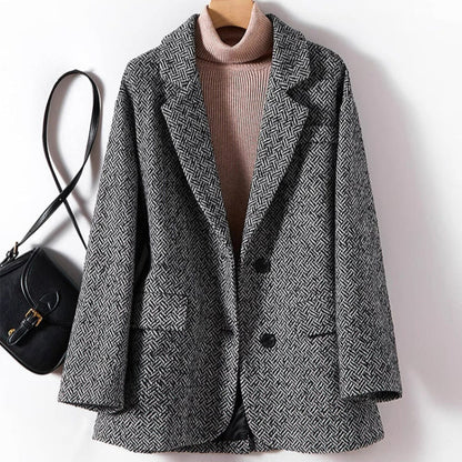 Women's Relaxed Fit Geometric Blazer Comfortable - VibreMode