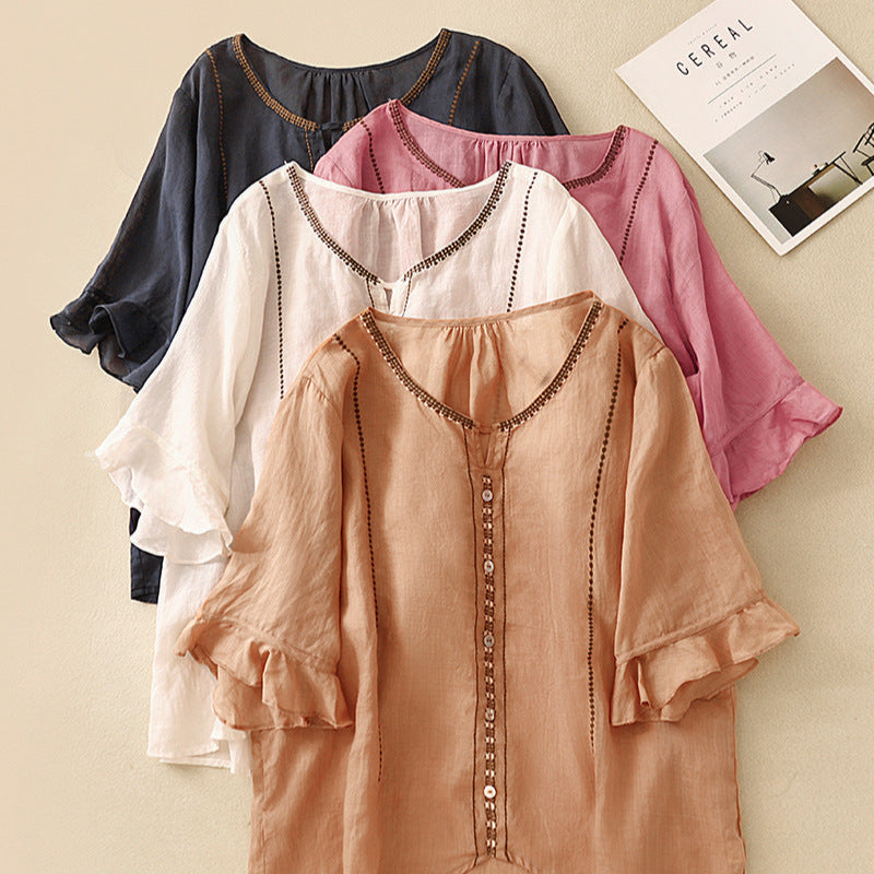 Pretty Floral Bell Sleeve Top
