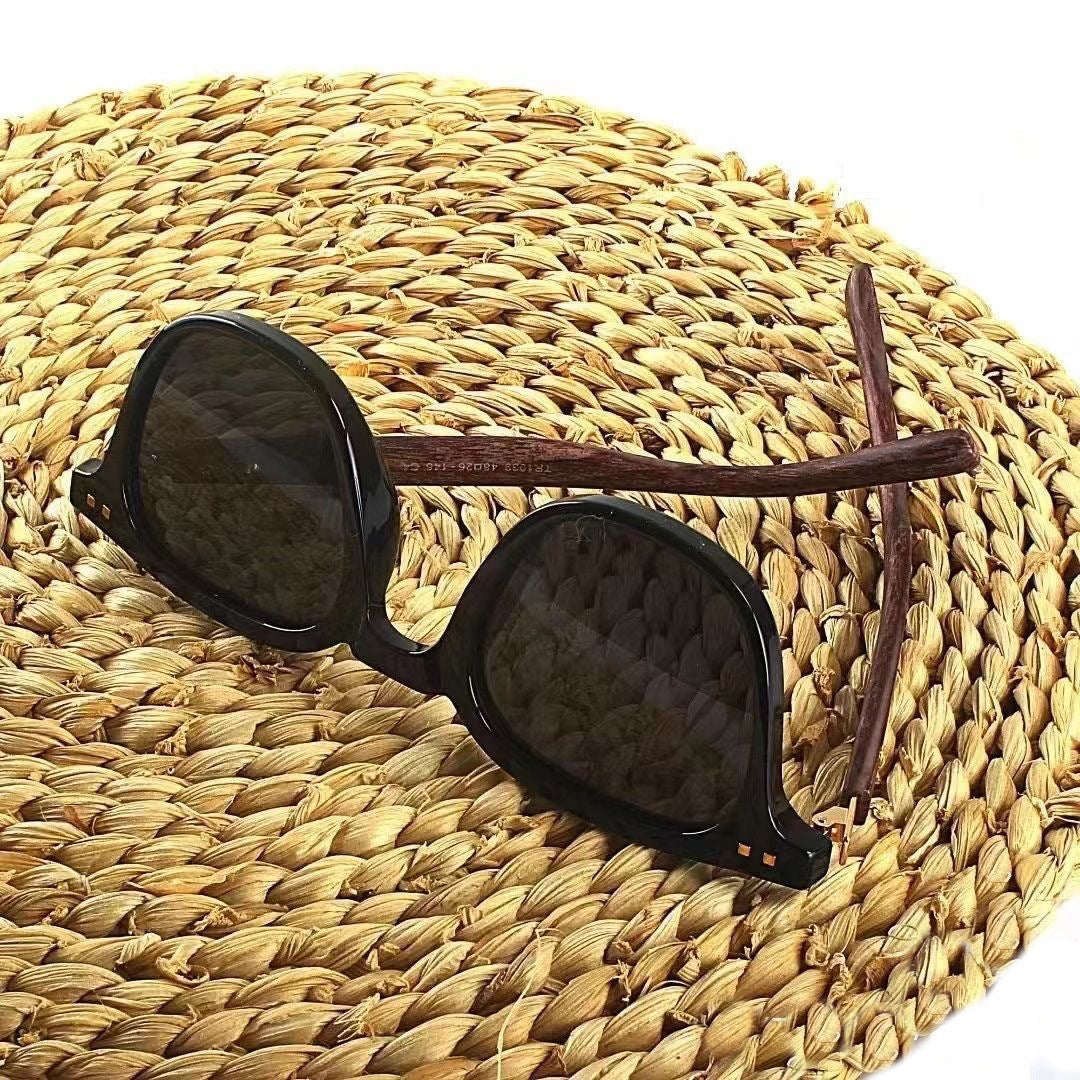Natural Wood Frame Sunglasses