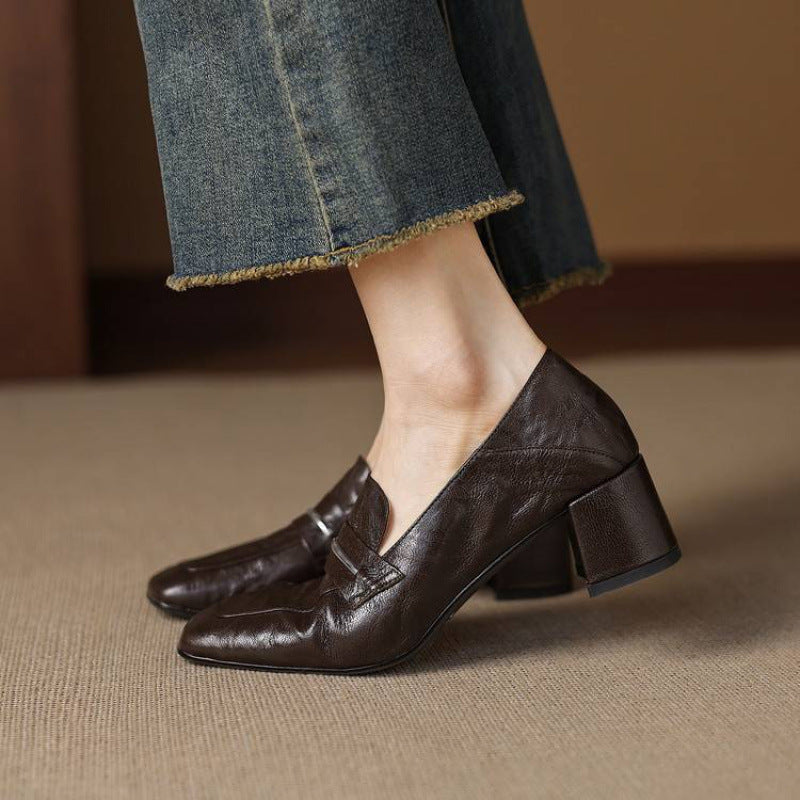 Authentic Leather High Heel Shoe