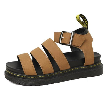 Women's Triple Strap Sandals Ankle Buckle