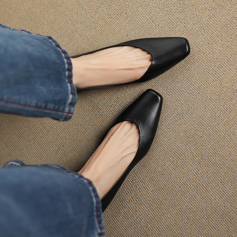 Real Leather Comfort Flat Shoes