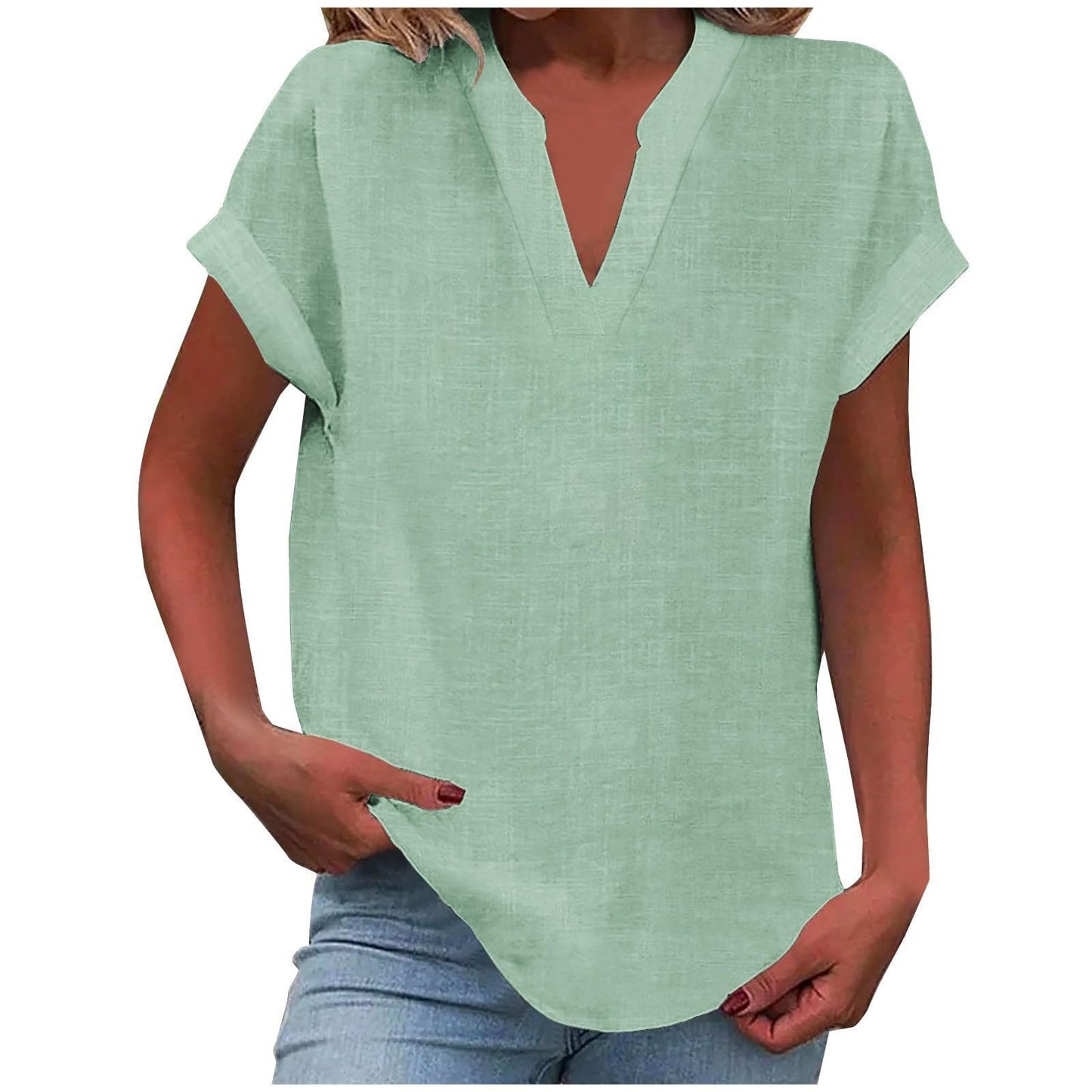 Casual V Neck Women's Blouse