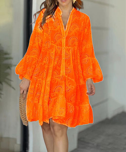 Cute Layered Embroidery Mini Dress