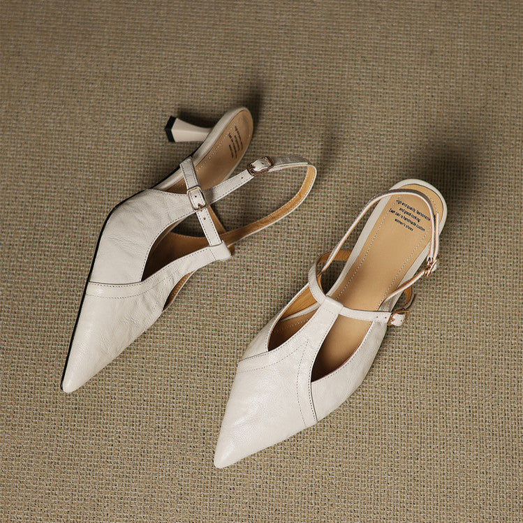 Luxury Black Leather High Heels