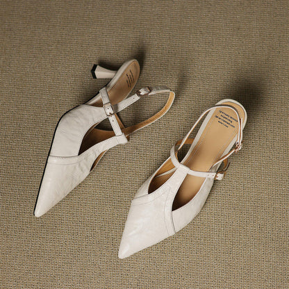 Luxury Black Leather High Heels