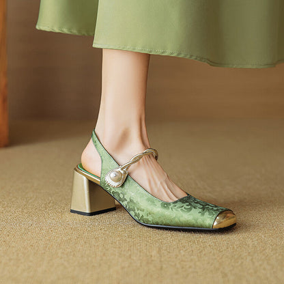 Comfortable Low Heel Slingbacks - VibreMode