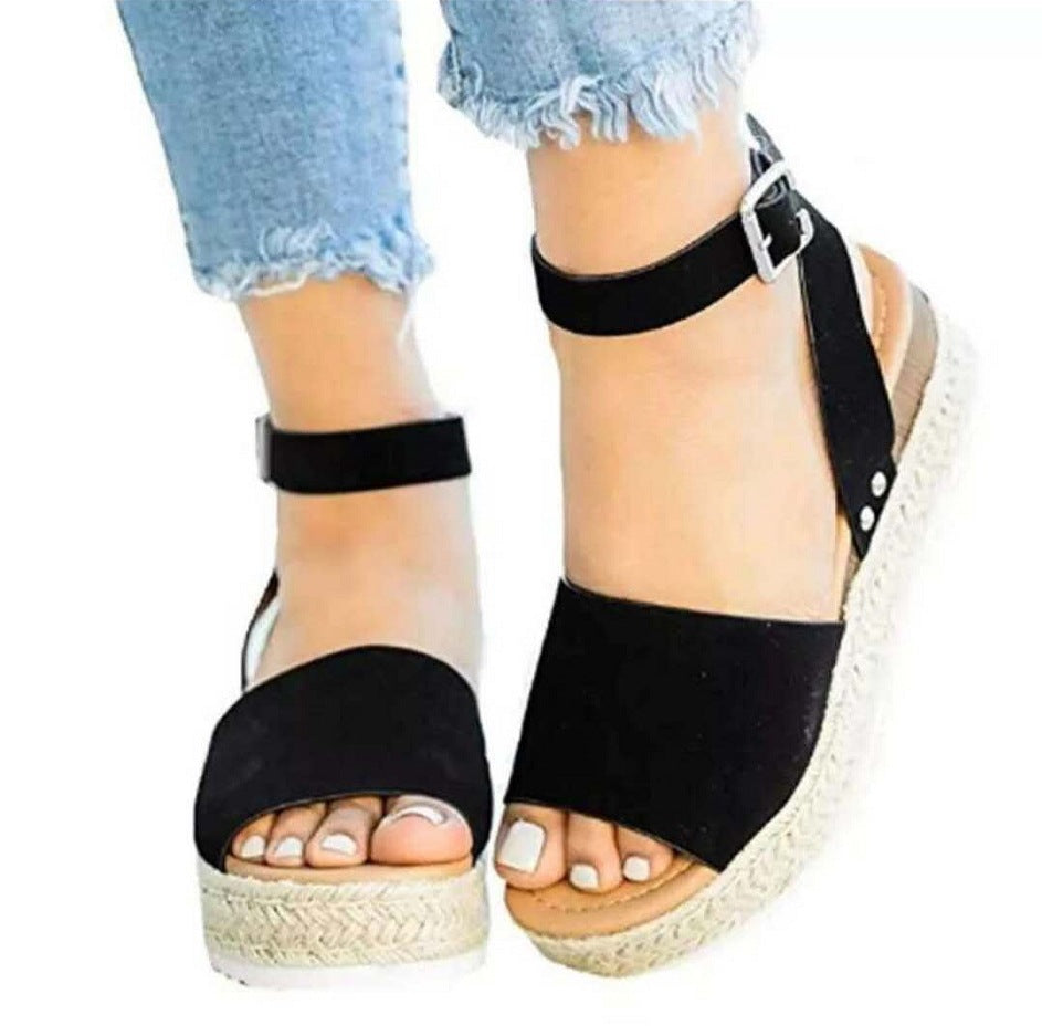 Women's Jute Wedge Sandals Platform Shoes