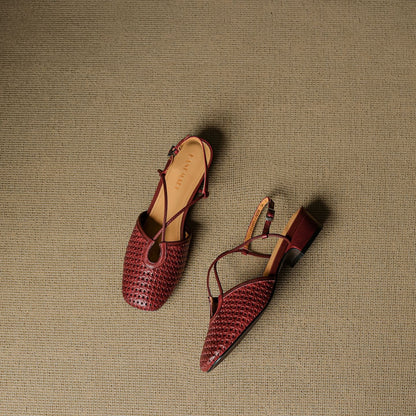 Real Leather Classic Slingback Shoes