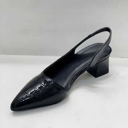 Elegant Ladies Pointed Toe Low Block Heel Shoes