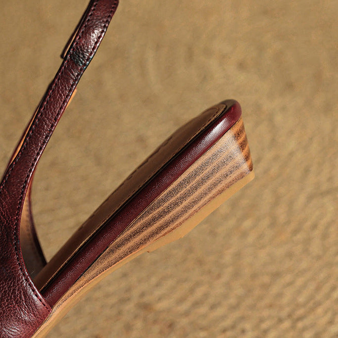 Authentic Leather High Heel Sandals