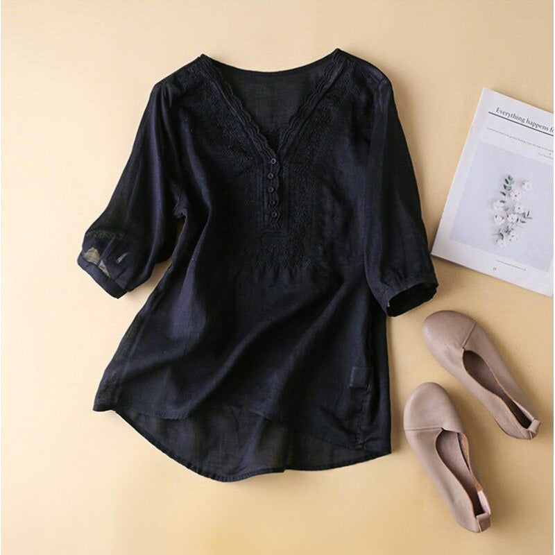 Soft Cotton Blend Women's Blouse