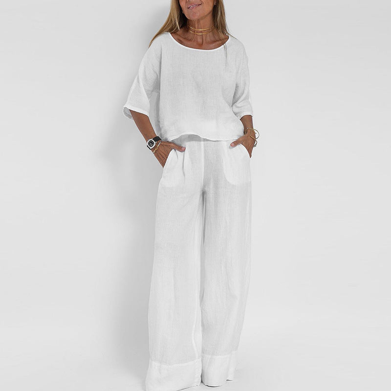 Elegant Relaxed Fit Pants Set
