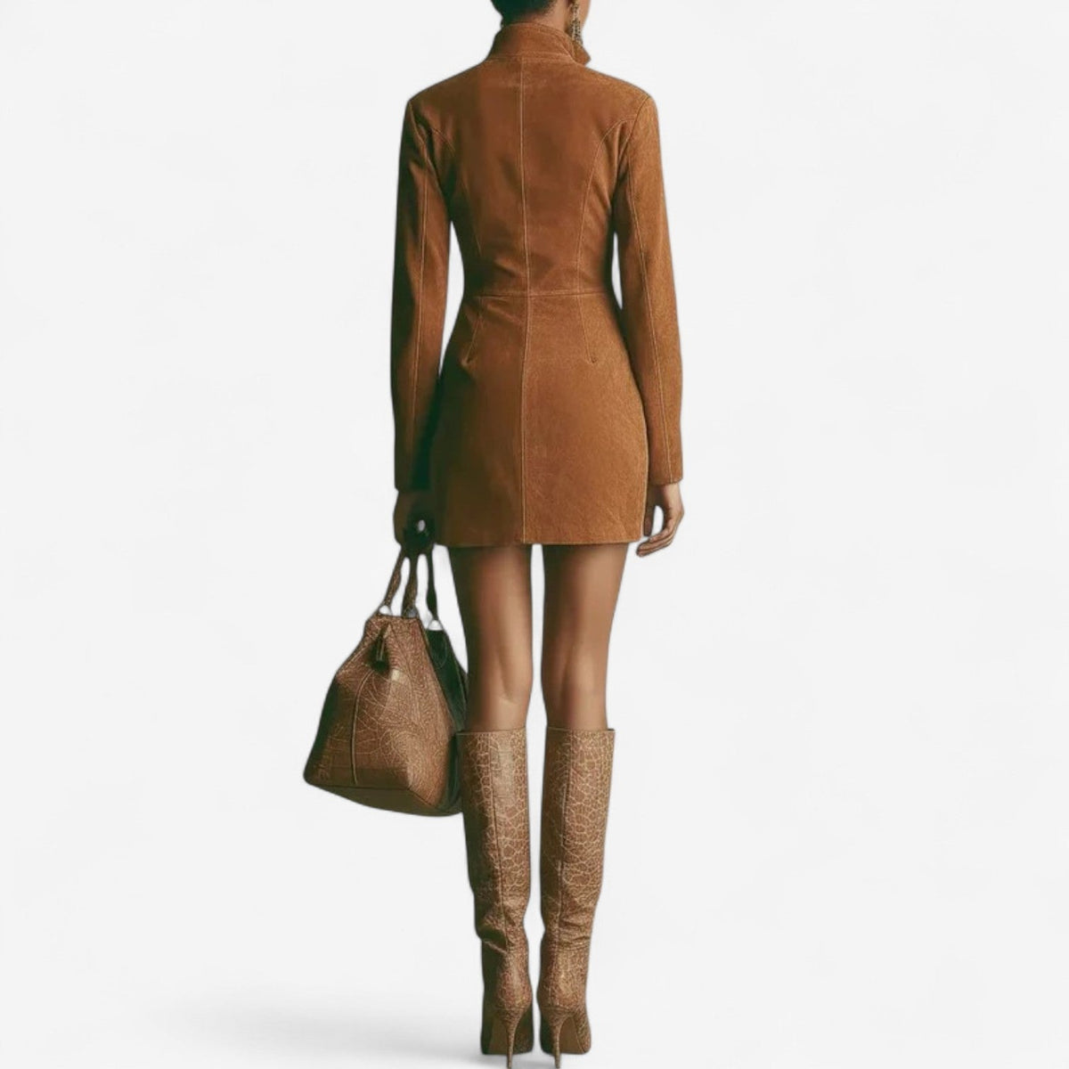 Chic Zip Front Mini Dress