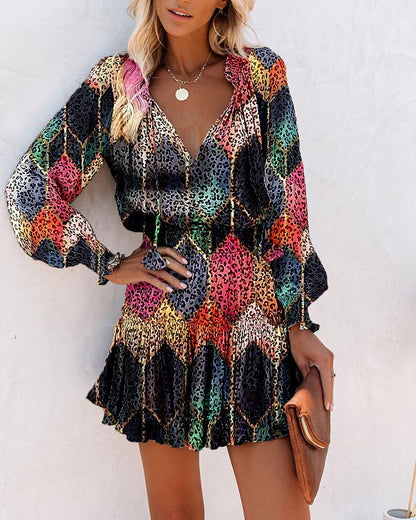 Women's Floral Mini Dress Bold Print