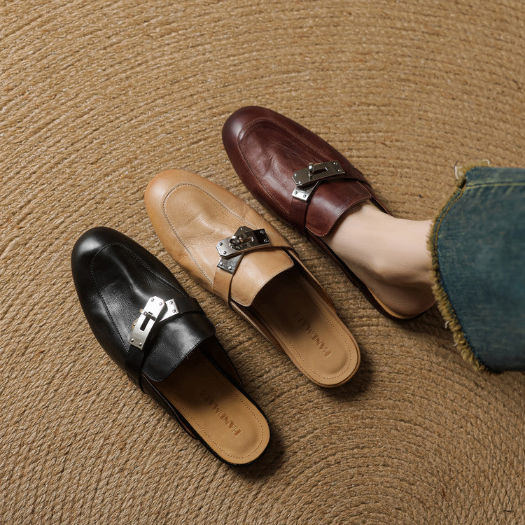 Authentic Luxe Leather Mule Shoes