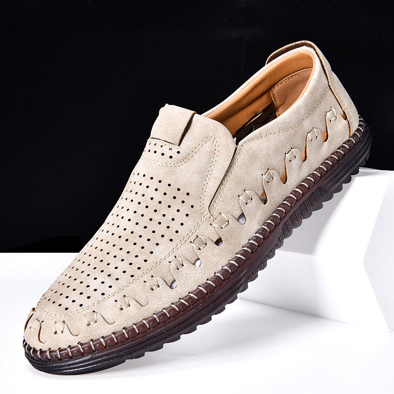 Aldric Men's Faux Leather Loafers Hand-Stitched