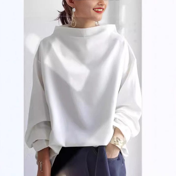 Women's Oversized Sweater High Neck Long Sleeve