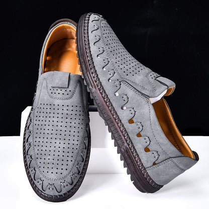 Aldric Men's Faux Leather Loafers Hand-Stitched