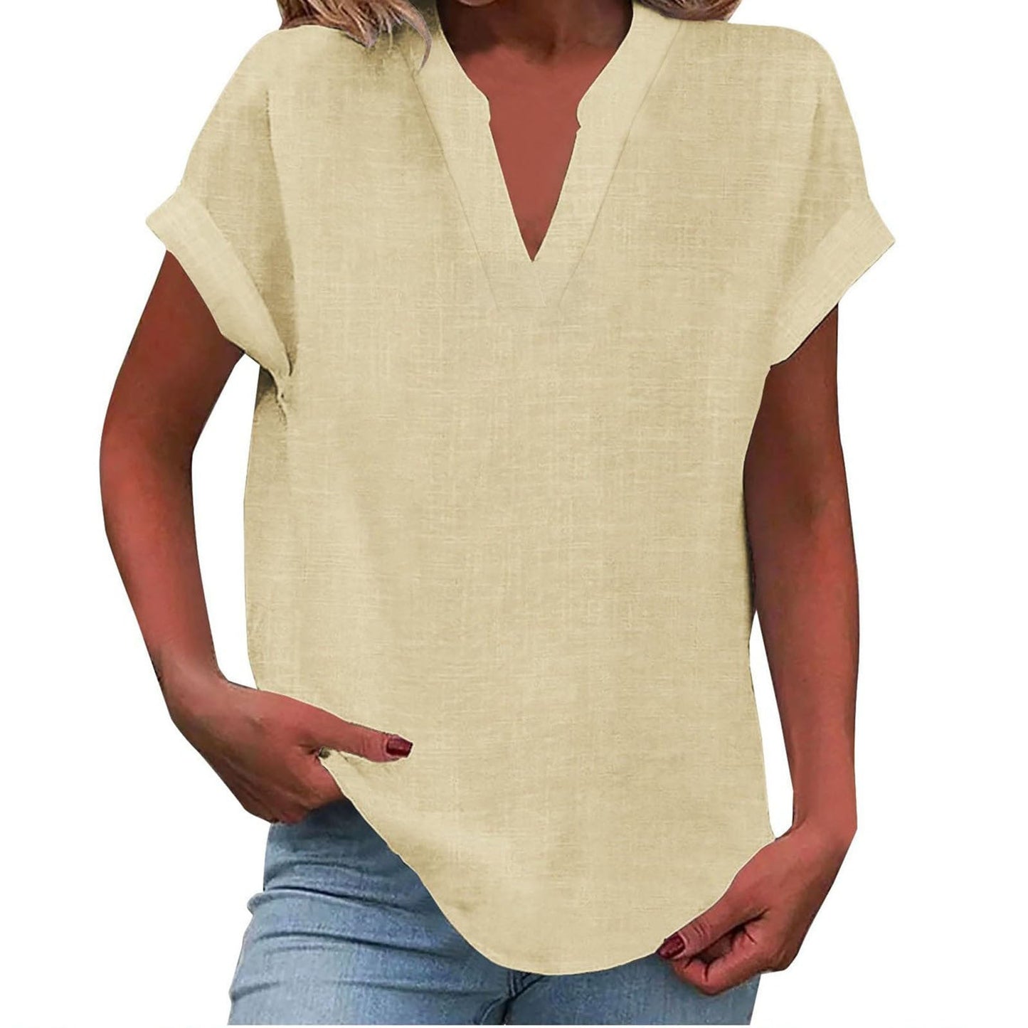 Casual V Neck Women's Blouse