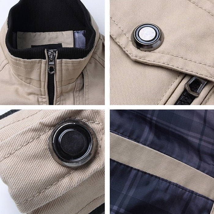 Men's Bomber Jacket Lightweight Zipper Pockets Black