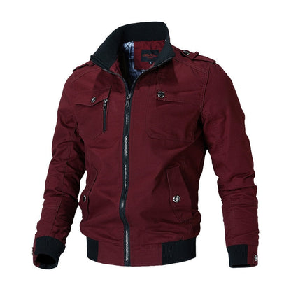 Men's Bomber Jacket Lightweight Zipper Pockets Black