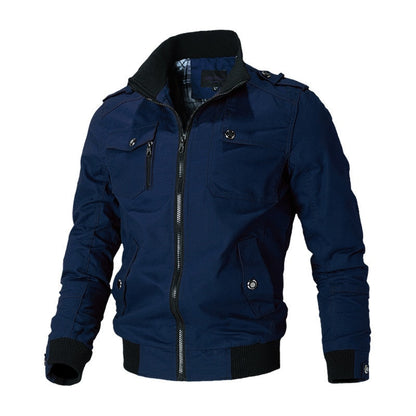 Men's Bomber Jacket Lightweight Zipper Pockets Black