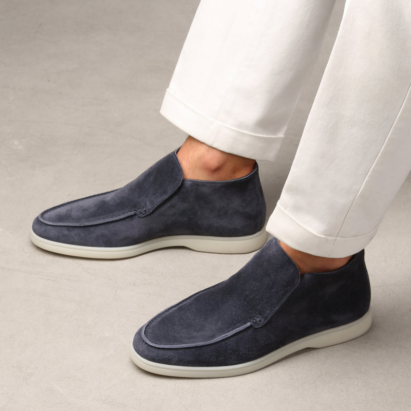 Men's Suede Loafers Calf Leather Brown