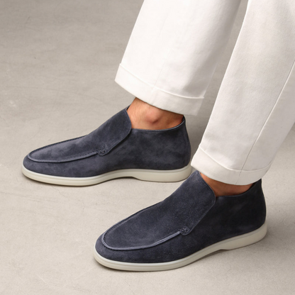 Men's Suede Loafers Calf Leather Brown