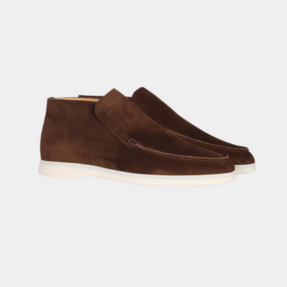 Men's Suede Loafers Calf Leather Brown