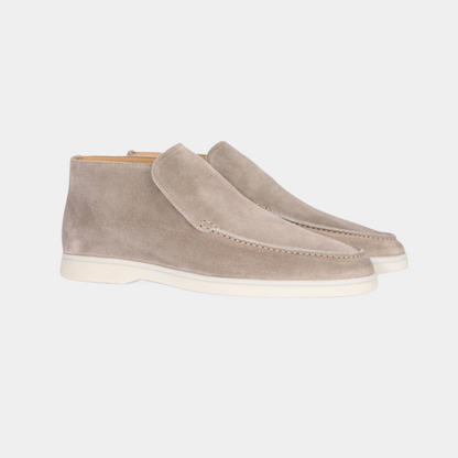 Men's Suede Loafers Brown Elegant Calfskin - VibreMode