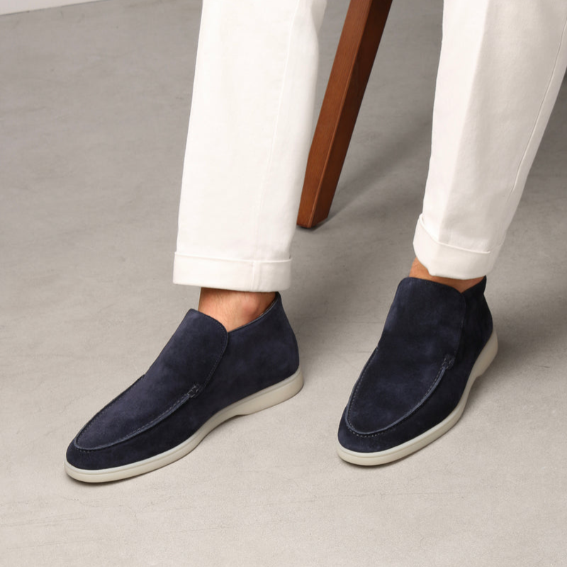 Men's Suede Loafers Calf Leather Brown