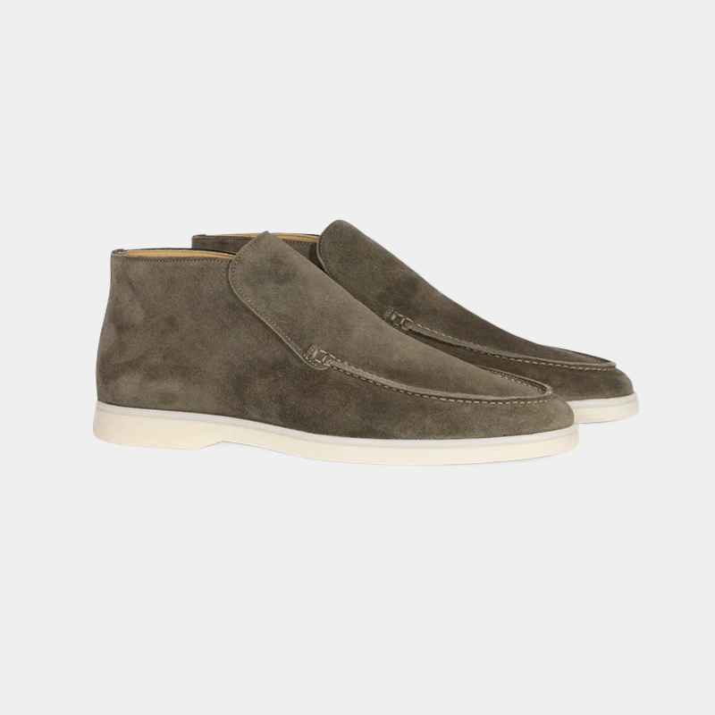 Men's Suede Loafers Calf Leather Brown