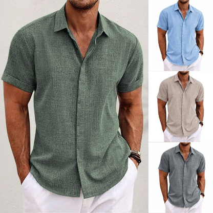 Cotton Linen Short Sleeve Shirt