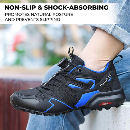 Comfortable Mens Hiking Boots Leather Arch Support Shoes