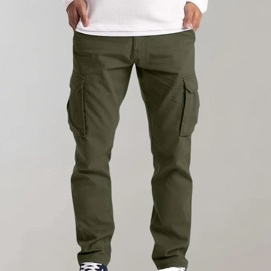 Men's Cargo Pants Cotton Relaxed Fit Beige - VibreMode