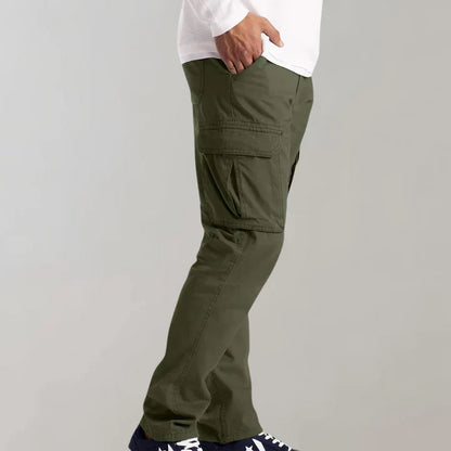 Men's Cargo Pants Cotton Relaxed Fit Beige