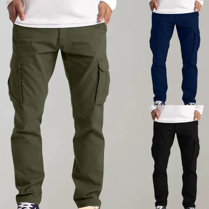 Men's Cargo Pants Cotton Relaxed Fit Beige