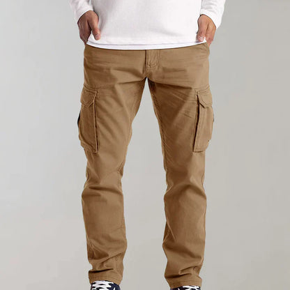 Men's Cargo Pants Cotton Relaxed Fit Beige