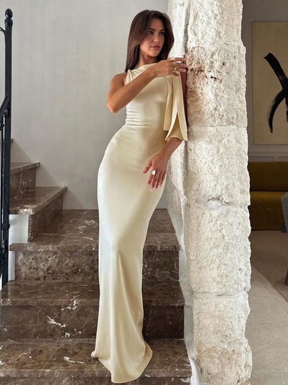Elegant Ladies Off Shoulder Long Dress