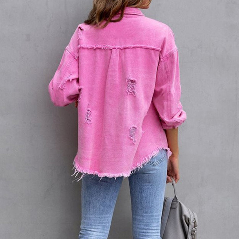 Women's Collared Button Front Jacket