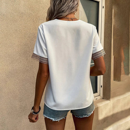 Women's Crochet Trim Blouse