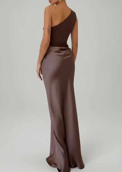 Women's One Shoulder Maxi Evening Dress