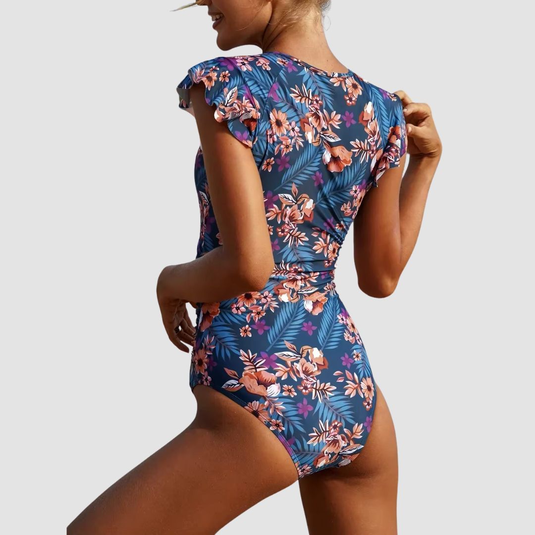 Women's Zipper One Piece Swimsuit